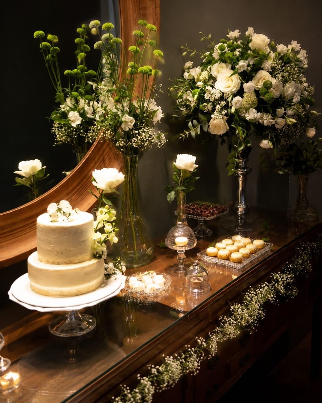 Mesa de Doces Floral — decoração floral para casamento em São Paulo