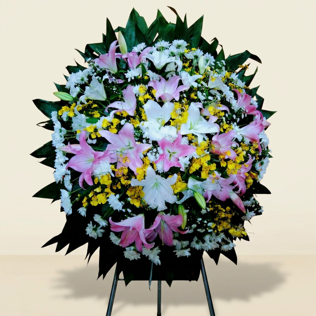Coroa de Lírios — luxo da Flores do Alê em São Paulo